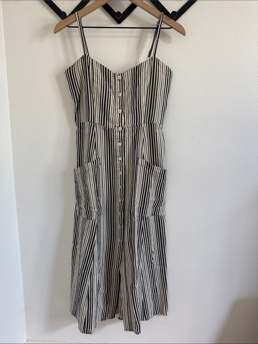 Show Me Your MuMu Black and White Striped Midi Dress